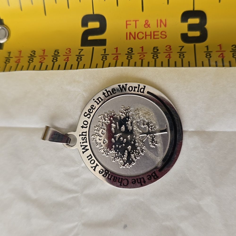 "Be The Change" Silver Pendant - Picture 3 of 3